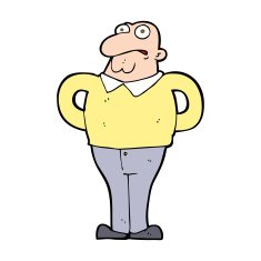 cartoon worried man N107