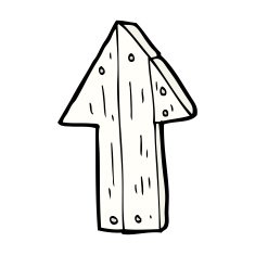 cartoon wooden direction arrow N13