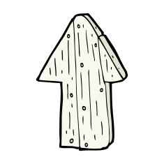 cartoon wooden direction arrow N14