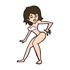 cartoon woman in bikini N58