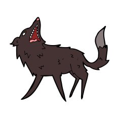 cartoon snapping wolf N7