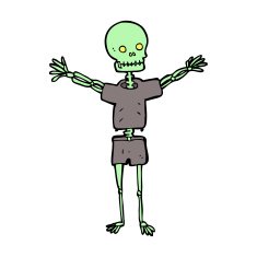 cartoon skeleton in clothes N10