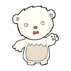cartoon worried polar bear N4
