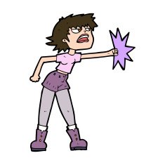 cartoon woman punching N10