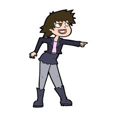 cartoon woman pointing N216