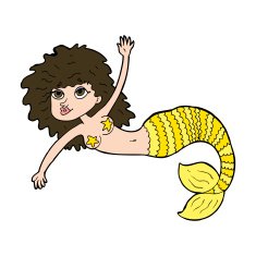 cartoon pretty mermaid N37
