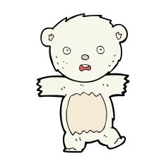 cartoon shocked polar bear cub N4