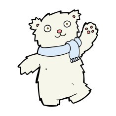 cartoon teddy bear wearing scarf N16