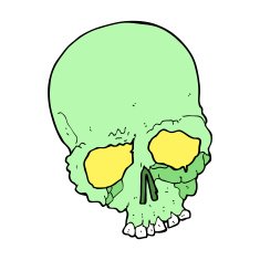 cartoon spooky old skull N6