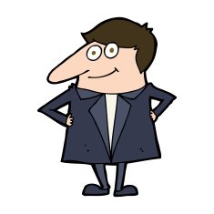 cartoon happy man in suit N10