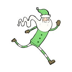 cartoon running santa N12