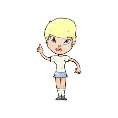 cartoon woman with idea N263