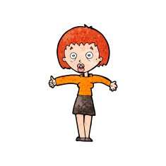 cartoon amazed woman N11