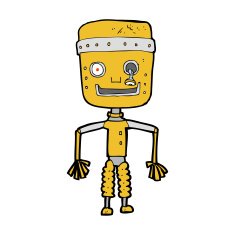 cartoon old robot N14