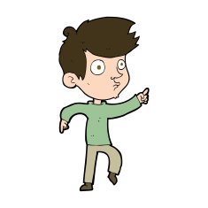 cartoon pointing boy N31
