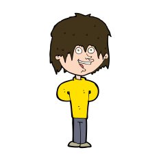 cartoon happy scruffy boy N9