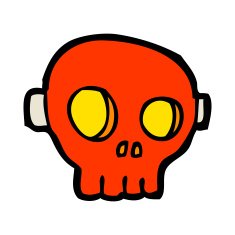 cartoon spooky skull mask N20