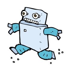 cartoon running robot N9