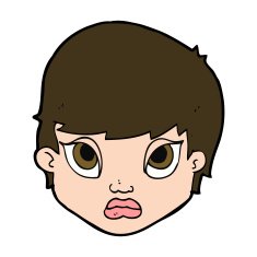 cartoon sulking woman N10