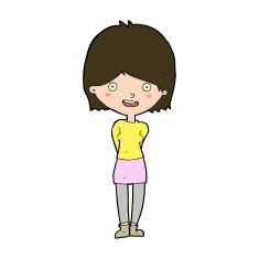 cartoon friendly woman N69