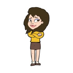 cartoon woman with crossed arms N48