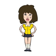cartoon woman been in fight N10