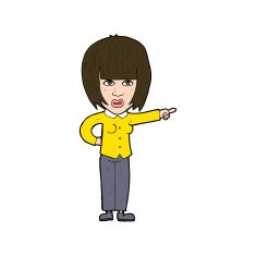 cartoon pointing annoyed woman N9