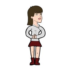 cartoon woman waiting N18