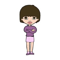 cartoon woman with folded arms N30