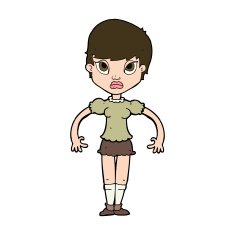 cartoon woman looking annoyed N10