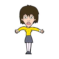 cartoon shocked woman N100