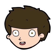 cartoon happy boy's face N20