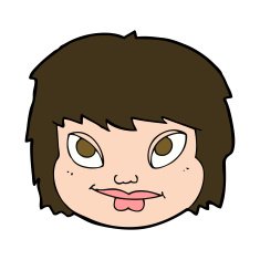 cartoon female face N150