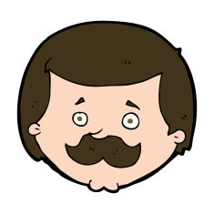 Cartoon Man With Mustache N105