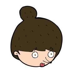 cartoon surprised woman's face N11