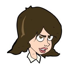 cartoon annoyed woman N192