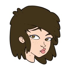 cartoon curious woman N62