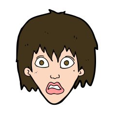cartoon frightened woman N29