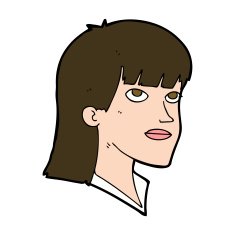 cartoon serious woman N20