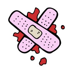 cartoon bloody medical plaster N10