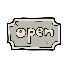 Cartoon Open Sign N9