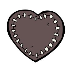 cartoon stitched heart N10