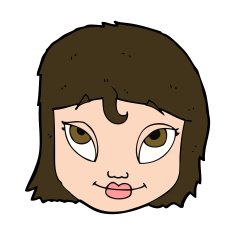 Cartoon Woman Smiling N11