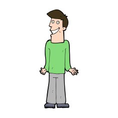 Cartoon Man Shrugging Shoulders N64