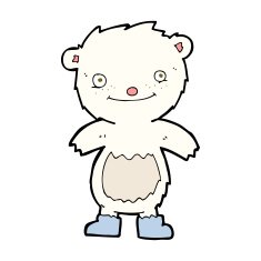 cartoon teddy polar bear wearing boots N4