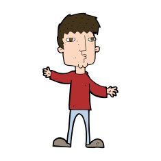 cartoon curious man N71