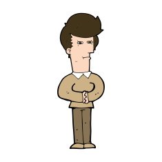 cartoon man narrowing his eyes N10