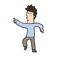 cartoon worried man pointing N30