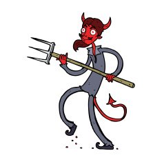 Cartoon Devil With Pitchfork N30