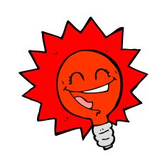 happy flashing red light bulb cartoon N8